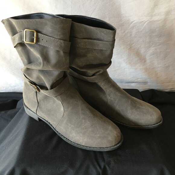 Women's Retro Slouchy Flat Boots - Picture 1 of 6
